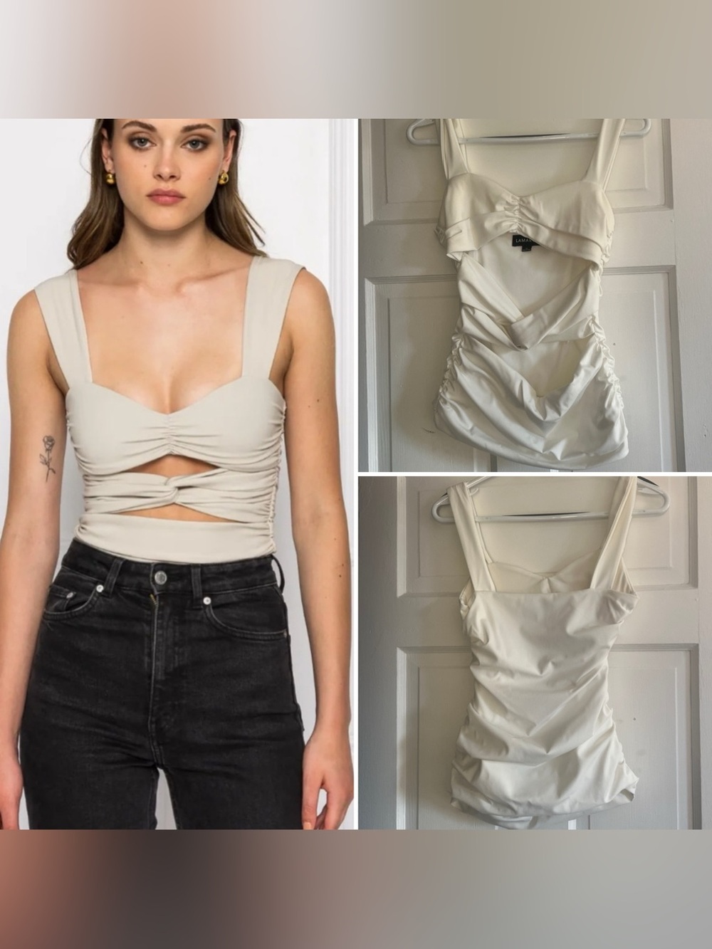 Lamarque White Zeela Cutout Cami Top